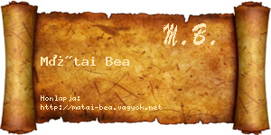 Mátai Bea névjegykártya
